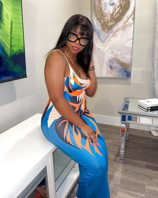 Sexy Spaghetti Strap Backless Maxi Dress