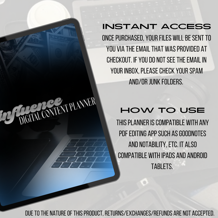 "INFLUENCE" DIGITAL CONTENT PLANNER