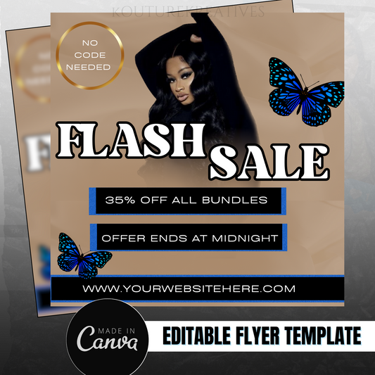Flash Sale Flyer- Editable Canva Template