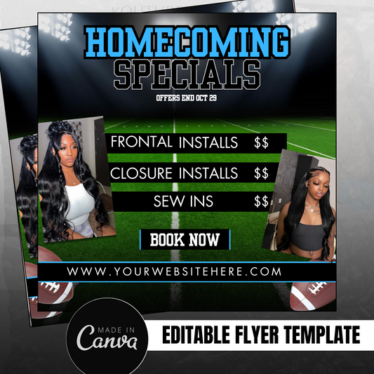 Homecoming Specials Flyer- Editable Canva Template