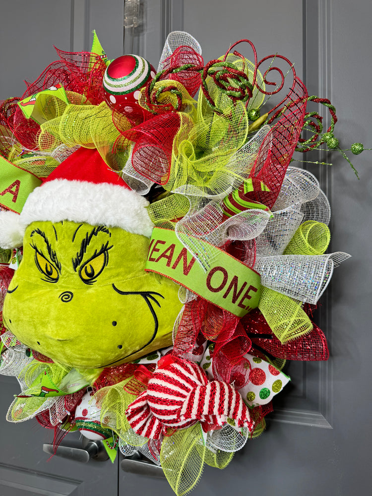 Green Monster Christmas Wreath Decor