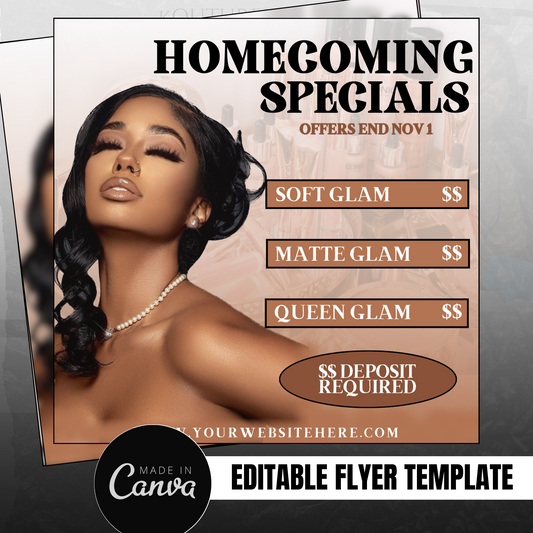 Makeup Specials Flyer- Editable Canva Template