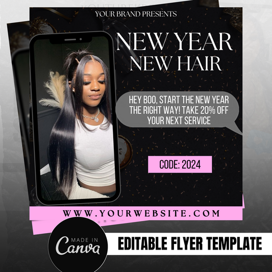 Hair Bookings Available Flyer,New Year Premade Template, Hairstylist Flyer, Instagram Post Flyer, Hair Flyer, Hair/Lash/NailsBoutique