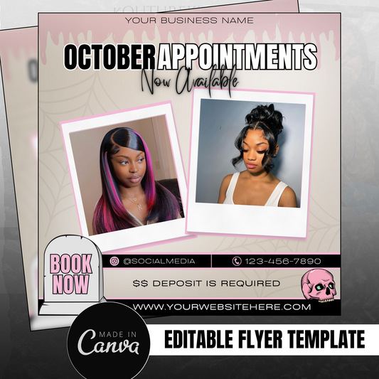 October Appointments Flyer- Editable Canva Template