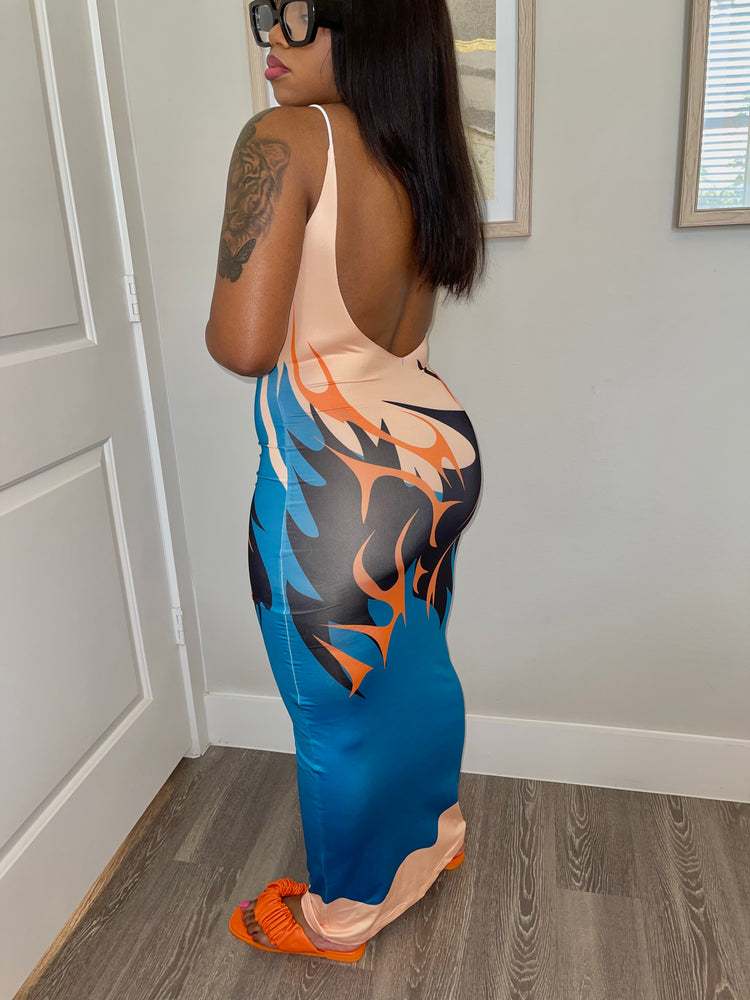 Sexy Spaghetti Strap Backless Maxi Dress