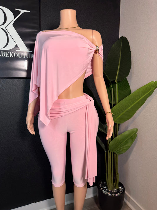 Milan 3 Piece Capri Set (Pink)