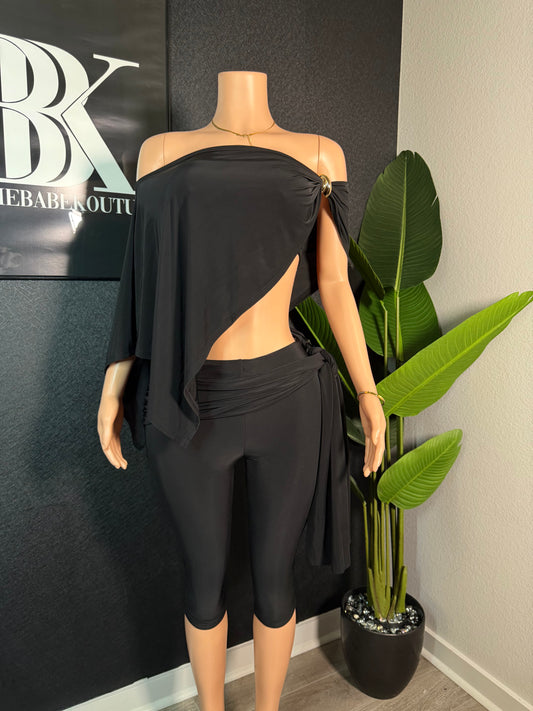 Milan 3 Piece Capri Set (Black)