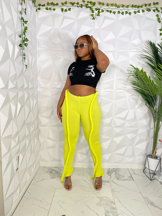 “top tier” pants - yellow